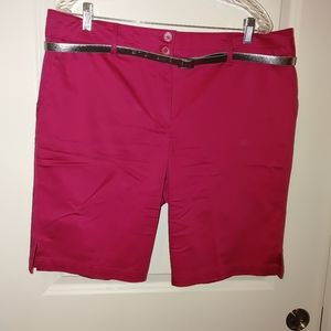 Missy Sateen Bermuda Sangria sz. 16. Covington Bermuda shirts. NWT.